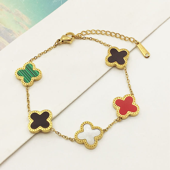 Wholesale Clover bracelet for  Five-Flower fritillary clover all-match bracelet