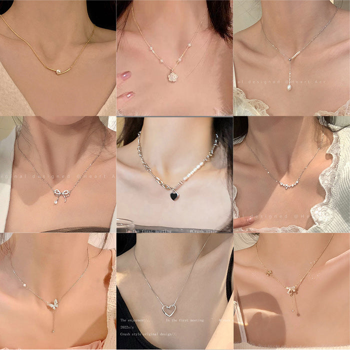 Wholesale Pearl necklace for women in summer, light luxury, niche, high-end design, versatile in autumn and winter