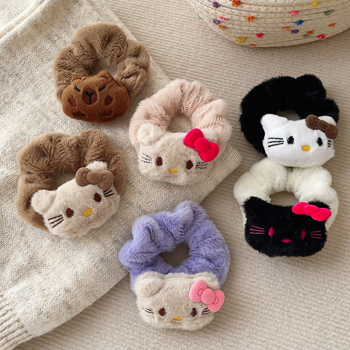 Wholesale Plush Large Bow Cat Preppy Hair Accessories