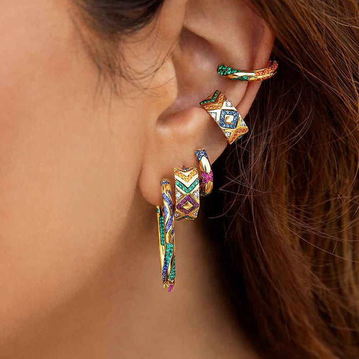 Wholesale Colorful ear clips without ear holes, fashionable alloy ear bone clips