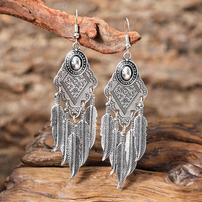 Wholesale Bohemian Geometric Hollow Tassel Earrings for Party Fashion Accessory MOQ≥2