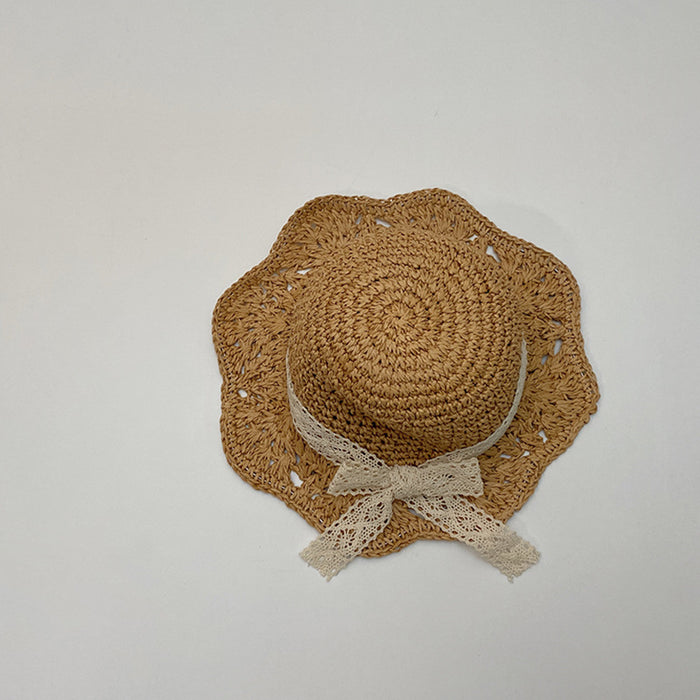 Wholesale straw hat  children sun protection hat girl sweet hat