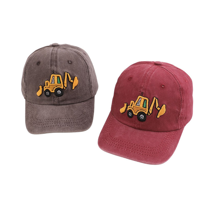 Wholesale Children' s Washable Retro Excavator Cartoon Baseball Hat
