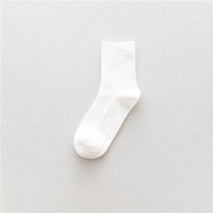 Wholesale Four season socks, mid tube socks, mid tube socks, vertical striped double needle socks, stacked socks