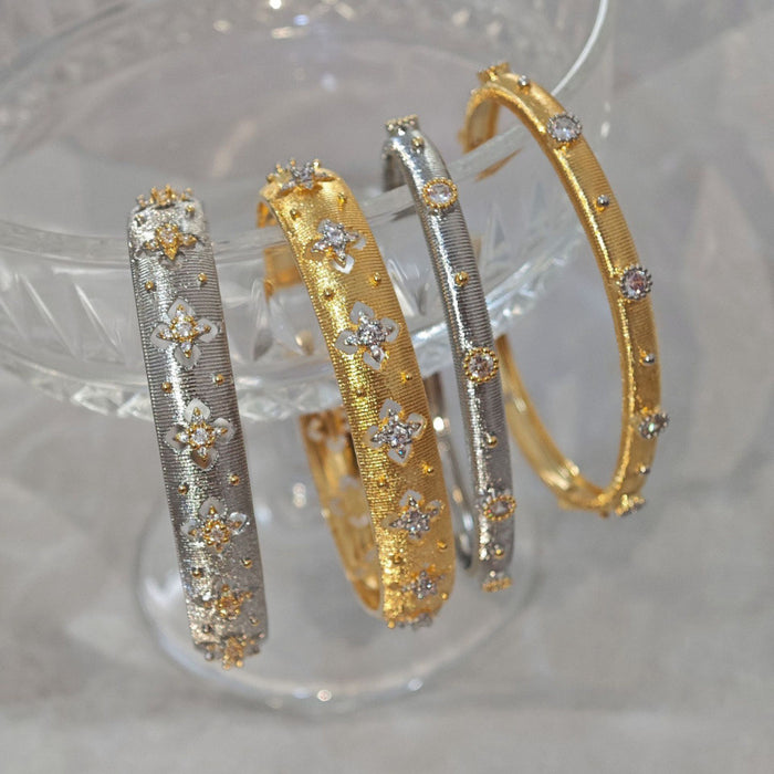 Wholesale Openwork four-leaf clover diamond bracelet rings set