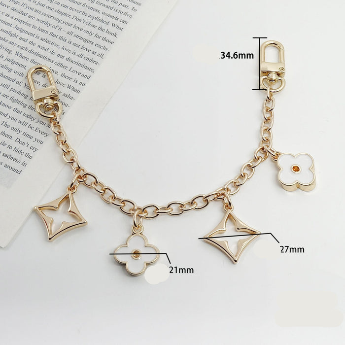 Wholesale Metal four-leaf clover extension chain metal keychain
