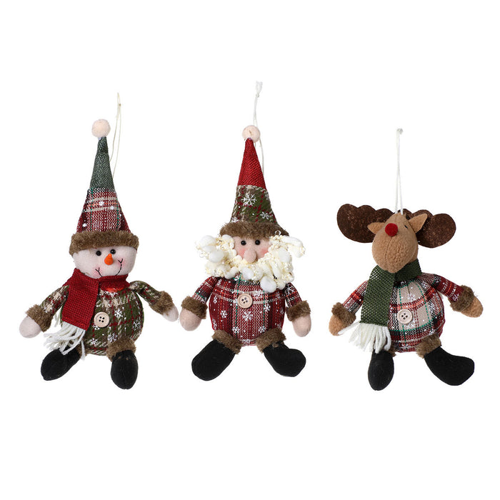 Wholesale Christmas Plaid Buttons Spherical Christmas Pendant Christmas Ornaments Christmas Tree Hanging Ornaments