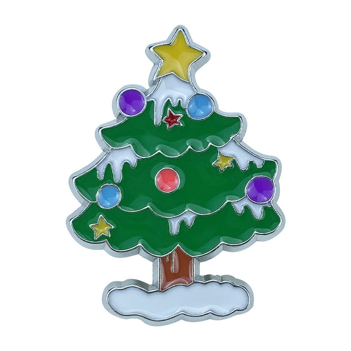 Wholesale Alloy Christmas Brooch Pin Snowman Elk Santa Tree Design Stylish Jewelry Accessory For Clothing Bags MOQ≥2