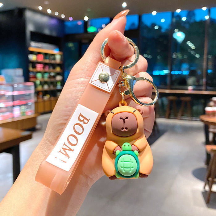 Wholesale Stylish Cartoon Capybara Keychain Car Key Accessory PVC Resale Gift MOQ≥2