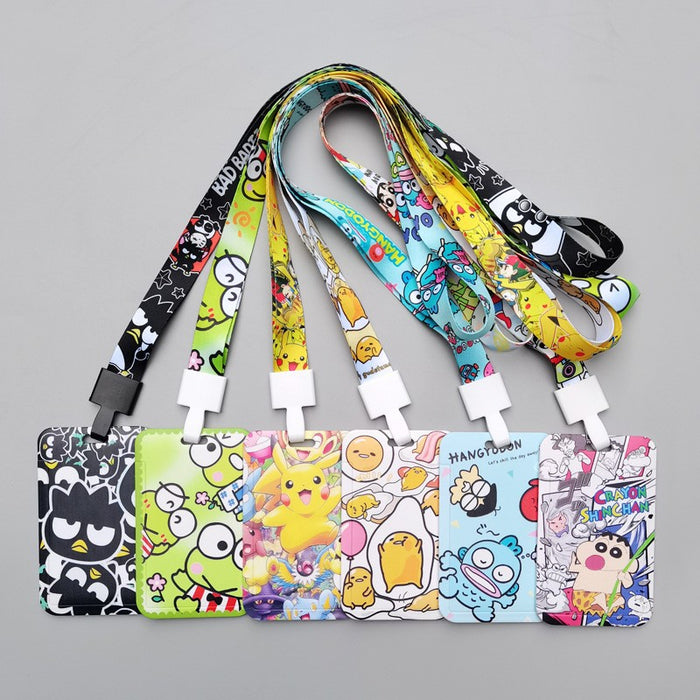 Wholesale Trendy Plastic Cartoon Card Holder With Lanyard Student ID Badge Gift