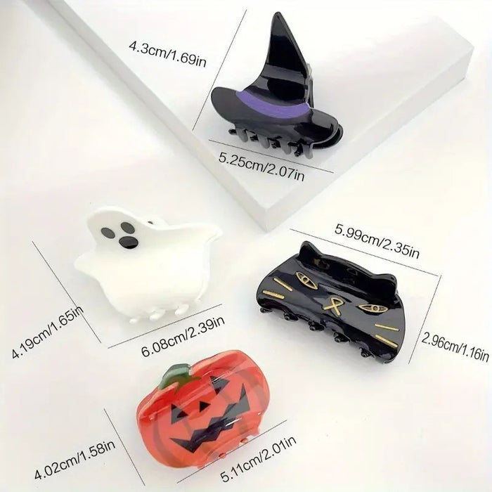 Wholesale Witch Hat Grab Clip Black Cat Hairpin Ghost Head Horsetail Clip Pumpkin Shark Clip Dark Wind  Headwear