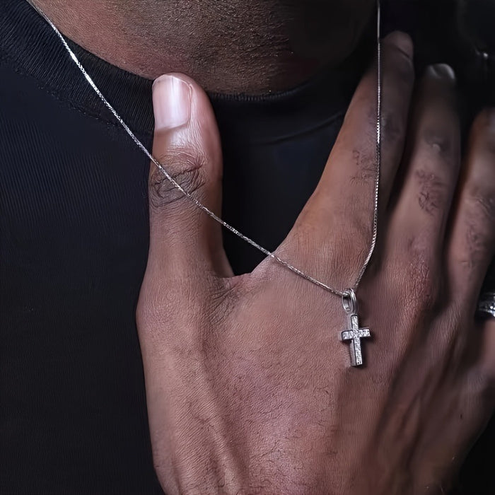 Wholesale Full diamond cross pendant necklace, collarbone chain, versatile, niche men's and women's styles