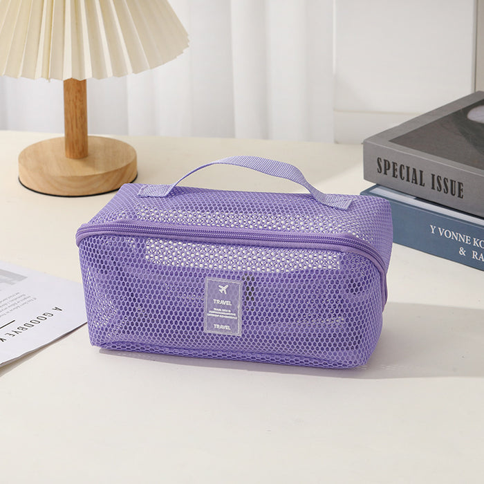 Wholesale Chic Mesh Cosmetic Bag Travel Multipurpose Organizer Handbag For Cosmetics Storage