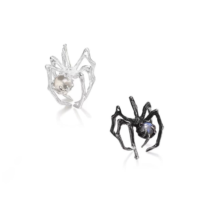 Wholesale Spider dark black punk ring adjustable