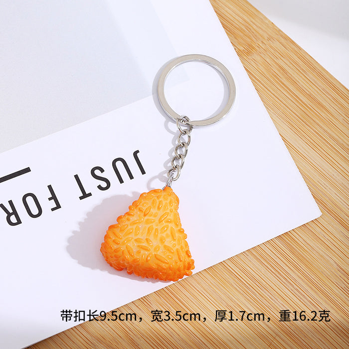 Wholesale Novelty Onigiri Sushi Keychain PVC Bag Charm Gift MOQ≥2