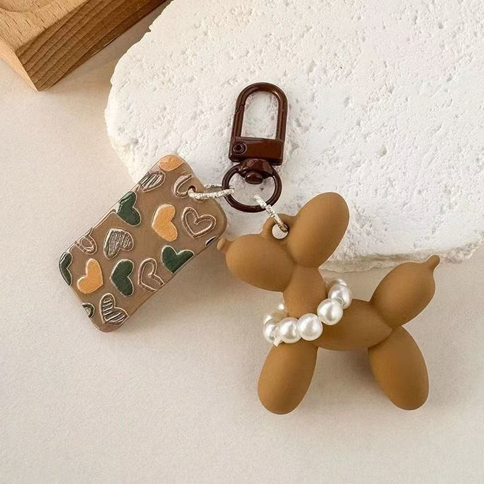 Wholesale brown Flower Ballon Dog Keychain Maillard Pendant Distinctive