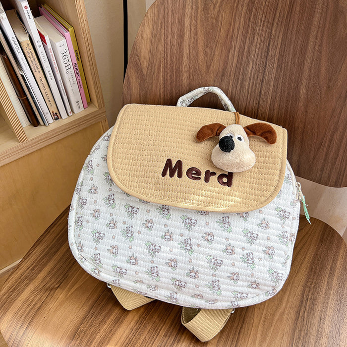 Wholesale Cute puppy plaid embroidery thread on backpack