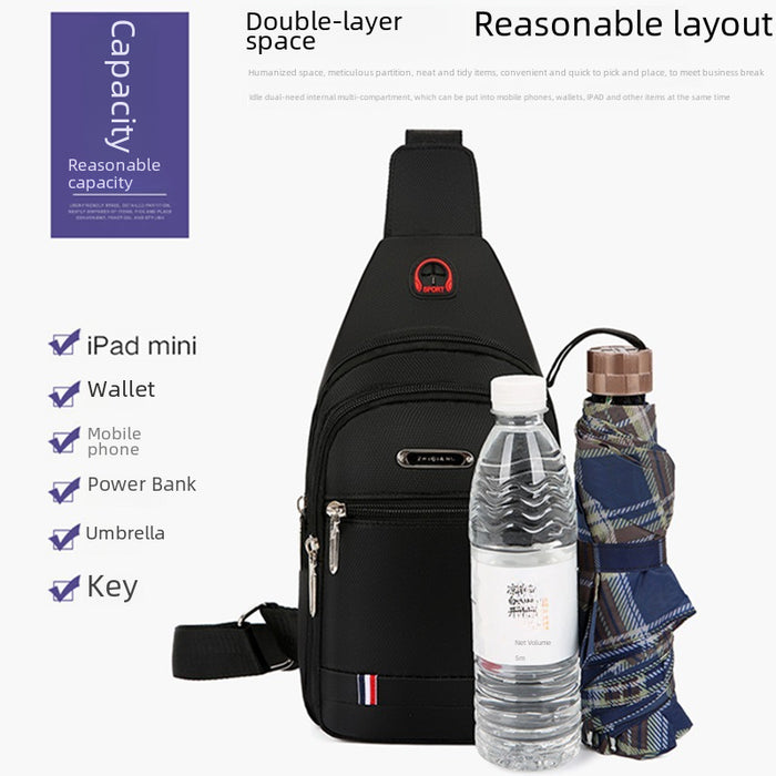 Wholesale Waterproof and wear-resistant men's chest bag shoulder crossbody small backpack three-layer large capacity crossbody bag