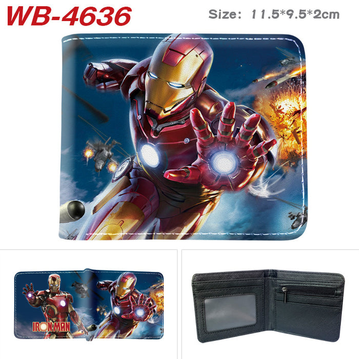 Wholesale Fashion Retro Superhero Bifold Wallet PU Leather Card Holder For Men Women