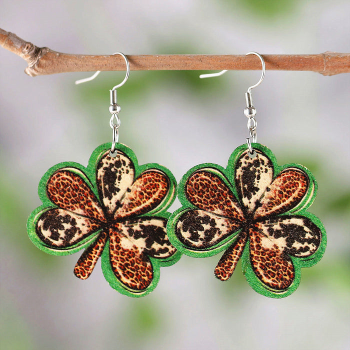 Wholesale earrings Double-sided painted wooden earrings JDC-ES-ChL024