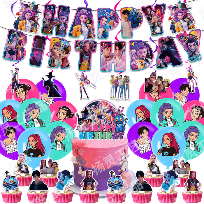 Wholesale KPOP birthday party banners and balloon decorations