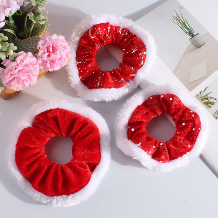 Wholesale Christmas Plush Hair Scrunchies JDC-HS-Heqin003