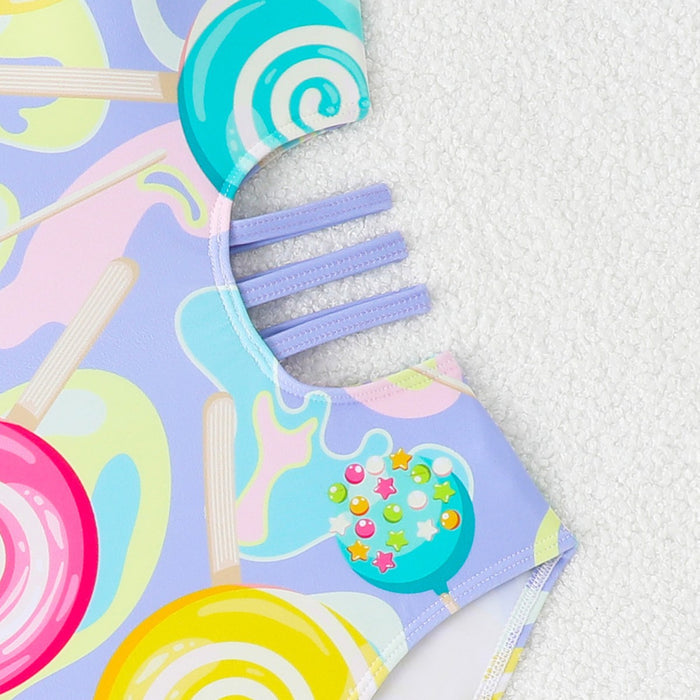 Wholesale Cute one-piece hollow out children's one-piece swimsuit