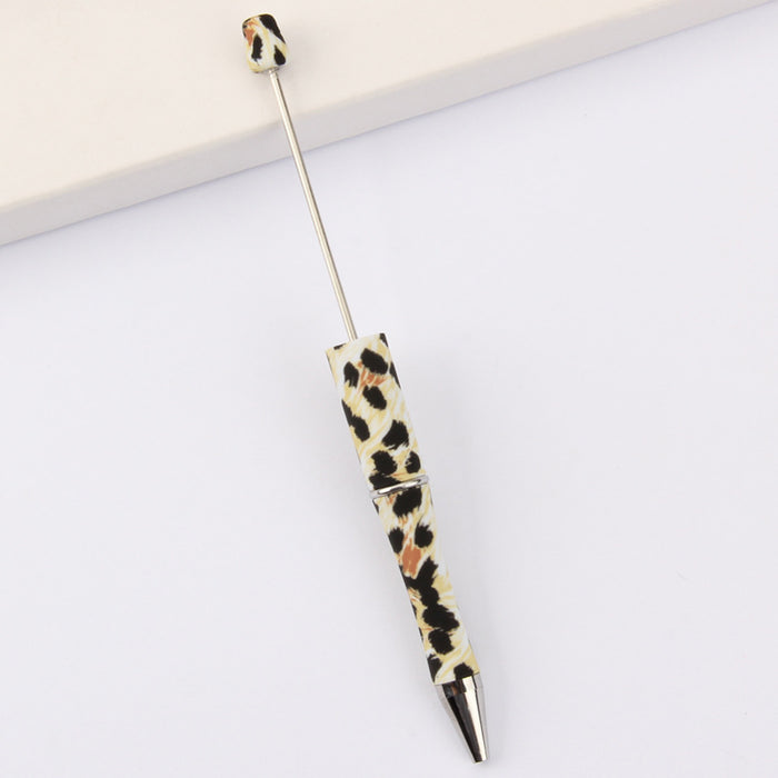 Wholesale DIY Beadable Pens  Cow Leopard Print  DIY for Beaded Plastic Pen JDC-PN-JinBN001