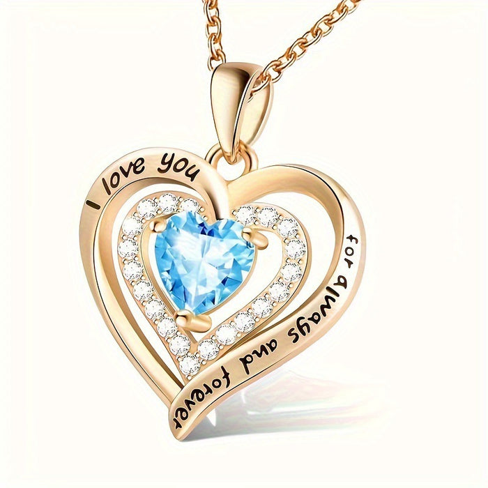 Wholesale December birthstone heart-shaped diamond necklaces