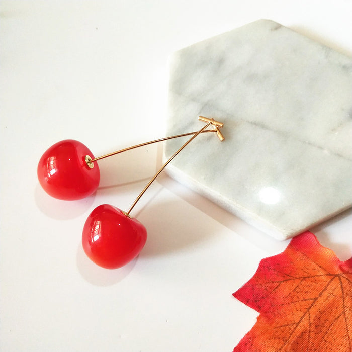 Wholesale  long cherry earrings earrings girl's S925 silver needle Cherry earrings