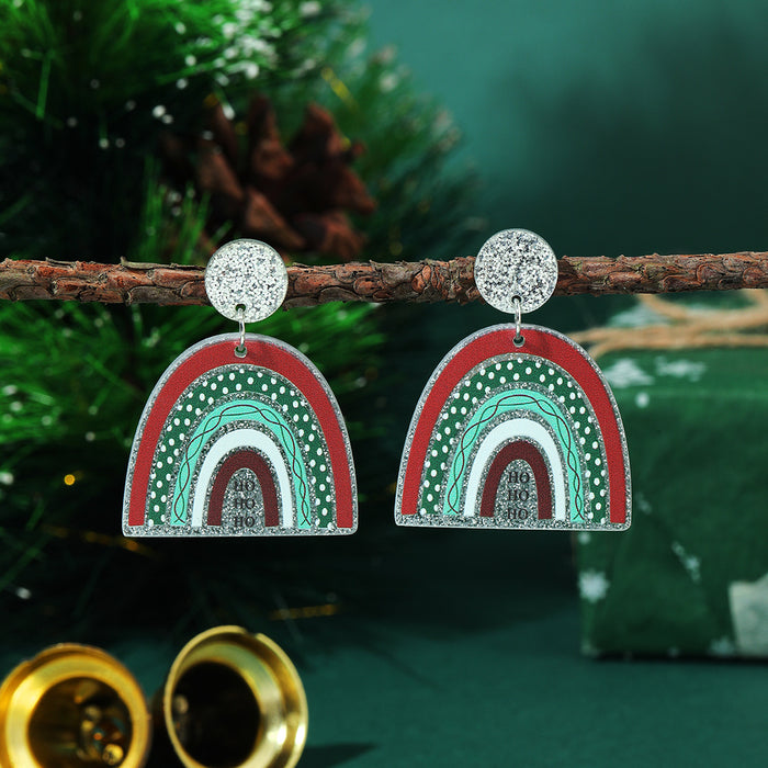 Wholesale Christmas tree earrings love acrylic earrings