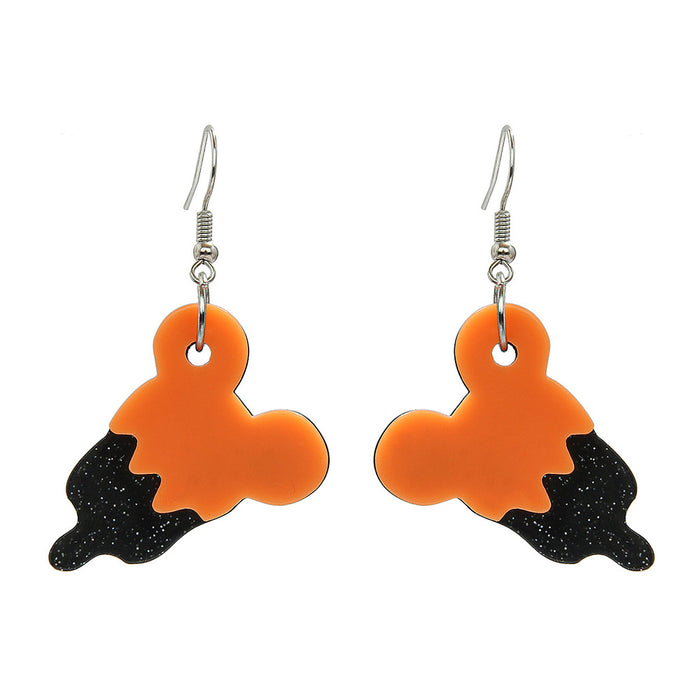 Wholesale Acrylic earrings orange and black  ice cream acrylic earrings small and fun earrings