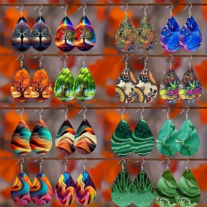Wholesale Bohemian Water Drop Acrylic Earrings Fashion Jewelry Accessory Gift MOQ≥2