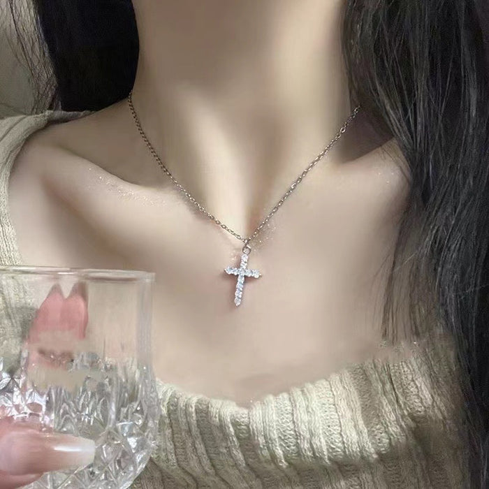 Wholesale Necklace Heart Cross Set with Diamonds Stacked Necklace Classic Versatile
