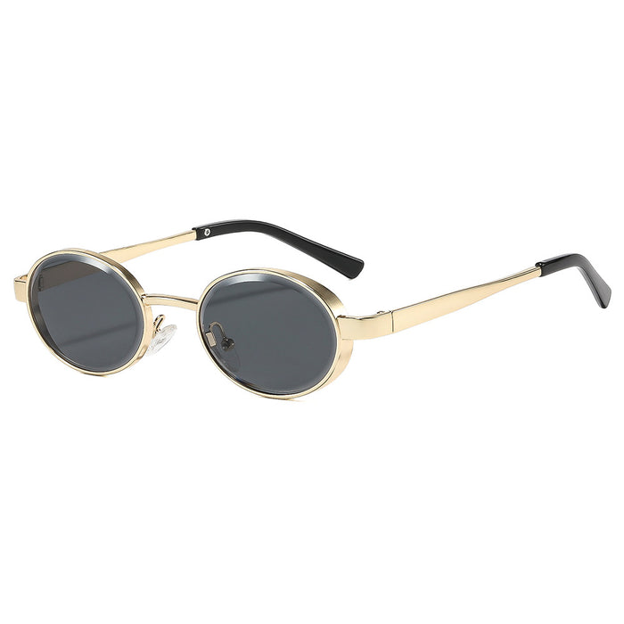 Wholesale Retro Punk Oval Metal Sunglasses Fashion UV400 Sunscreen