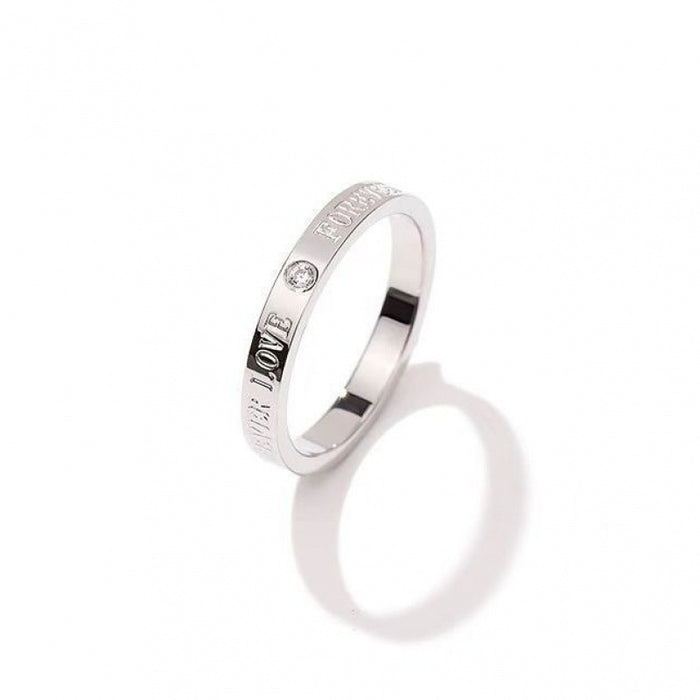 Wholesale English letter ring with diamond inlay