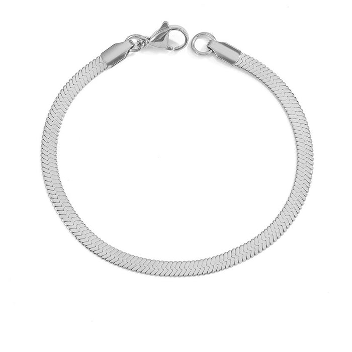 Wholesale Titanium Steel Flat Snake Chain Bracelet JDC-BT-TuoF002