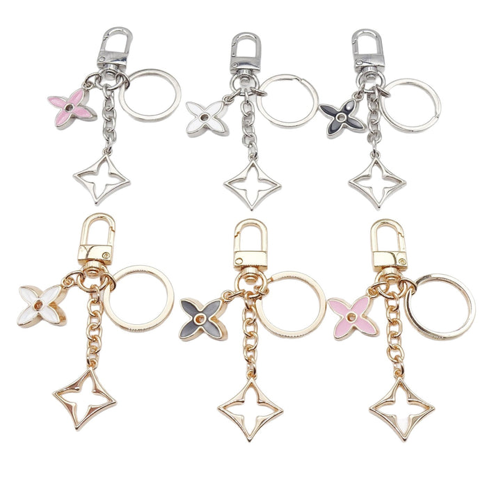 Wholesale Four-leaf clover bag charm metal keychain