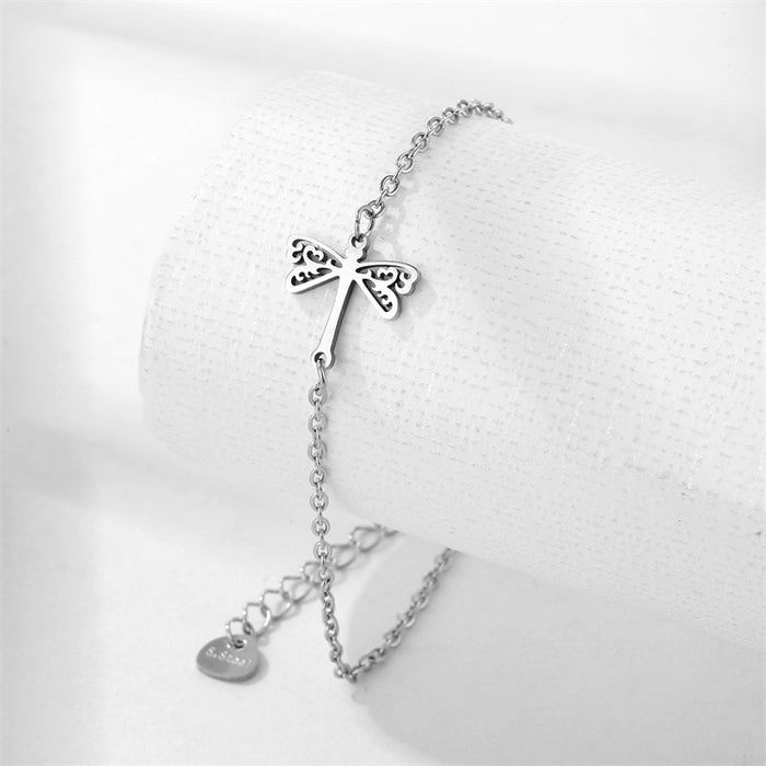 Wholesale Glossy Hollow Stainless Steel Dragonfly Bracelet JDC-BT-Mingm010