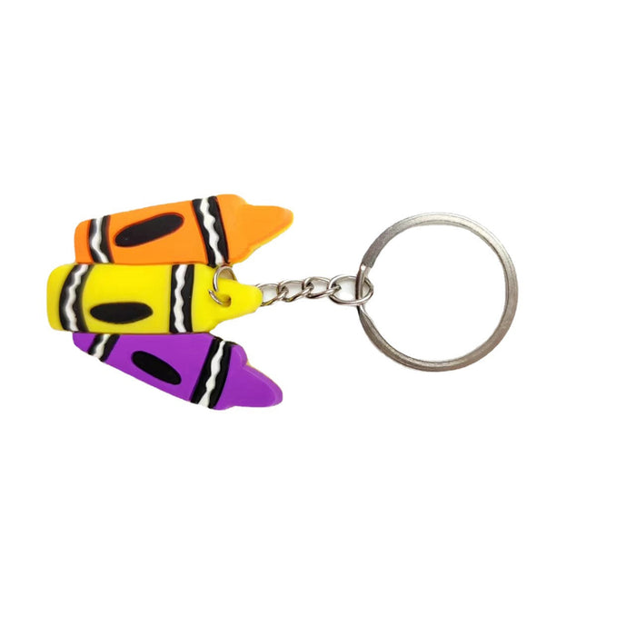 Wholesale 20PCS Cartoon Pencil PVC Soft Rubber Keychain JDC-KC-ZJ002