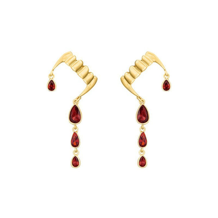 Wholesale  vampire fang necklace,  bloody teeth earrings,  women' s ring,  gold-plated jewelry set