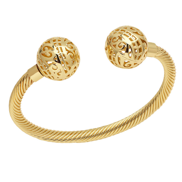 Wholesale  jewelry  round hollow bracelet  gold-plated bracelet