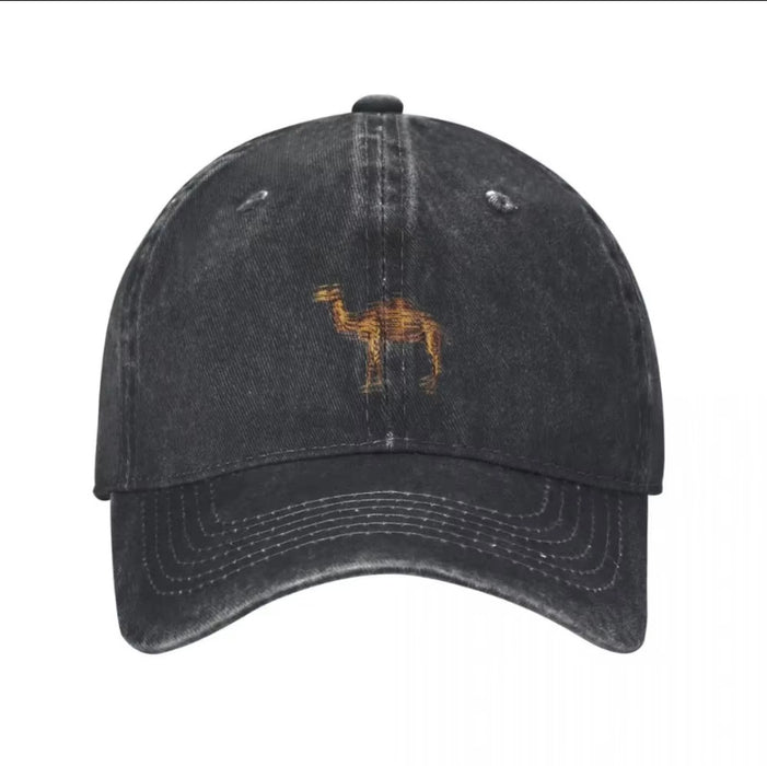 Wholesale Chic Camel Print Washed Baseball Cap Retro Distressed Style Breathable Everyday Fashion Accessory