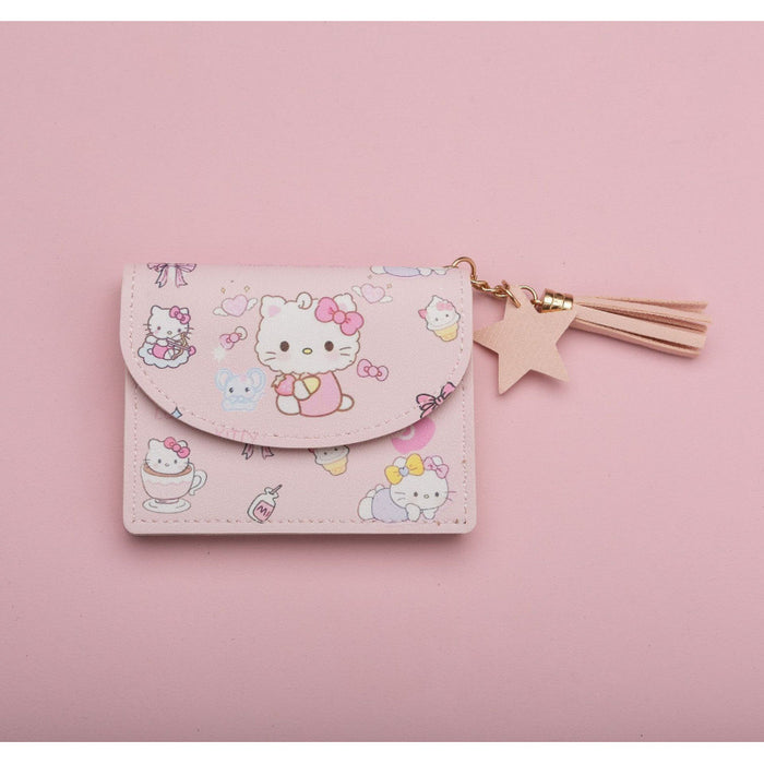 Wholesale Cute Cartoon Print PU Tassel Card Holder Multi-slot Wallet Student Gift Accessory