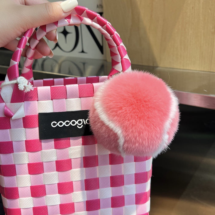 Wholesale Imitation Otter Rabbit Hair Car Keychain Pendant Plush Ball Book Bag Pendant