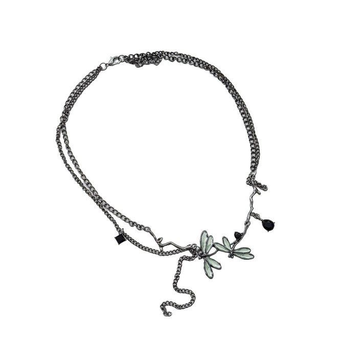 Wholesale Inlaid collarbone chain earrings, niche design necklace earrings