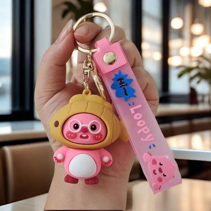 Wholesale Ruby Keychain Pendant Little Beaver Doll Bag Pendant Creative Key Chain Doll Machine Gift