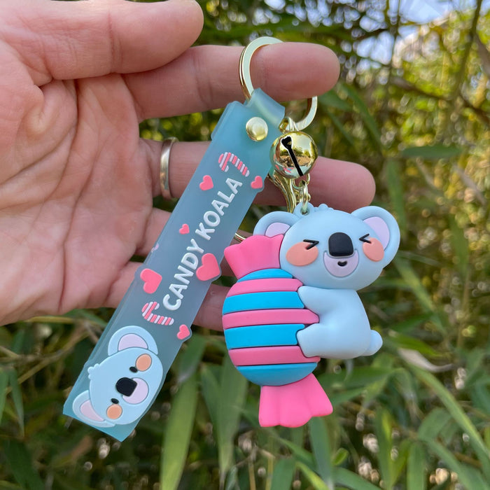 Wholesale Drip glue keychain, koala candy, couple pendant, car keychain, bag decoration, claw doll machine, small gift