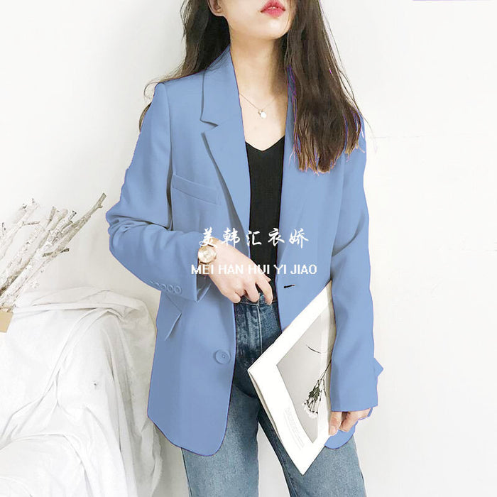 Wholesale Small Suit Jacket Women's Korean Version Spring and Autumn Casual Loose Internet Famous Autumn Suit Jacket British Trend JDC-CTS-ZX003