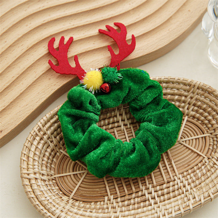 Wholesale Halloween Christmas New Antler Bat Flannel Large Intestine Hair Tie JDC-HS-SanTai002